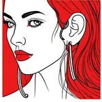 small red hoop earrings image